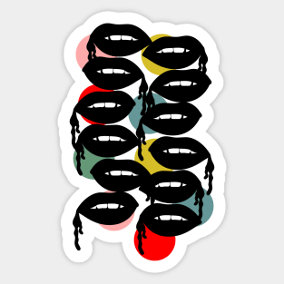 Colorful Dots and Bloody Lips Sticker